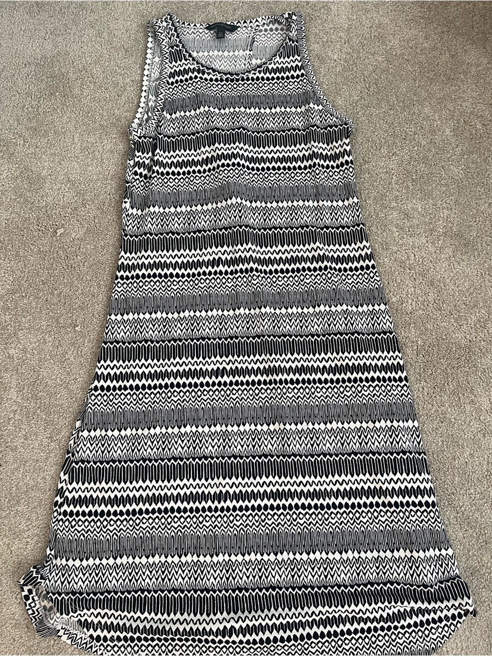 Banana republic Sleeveless Black & White Patterned A-Line Skirt